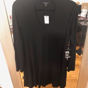 Express Black Mock Neck Trapeze Dress Sz Large
